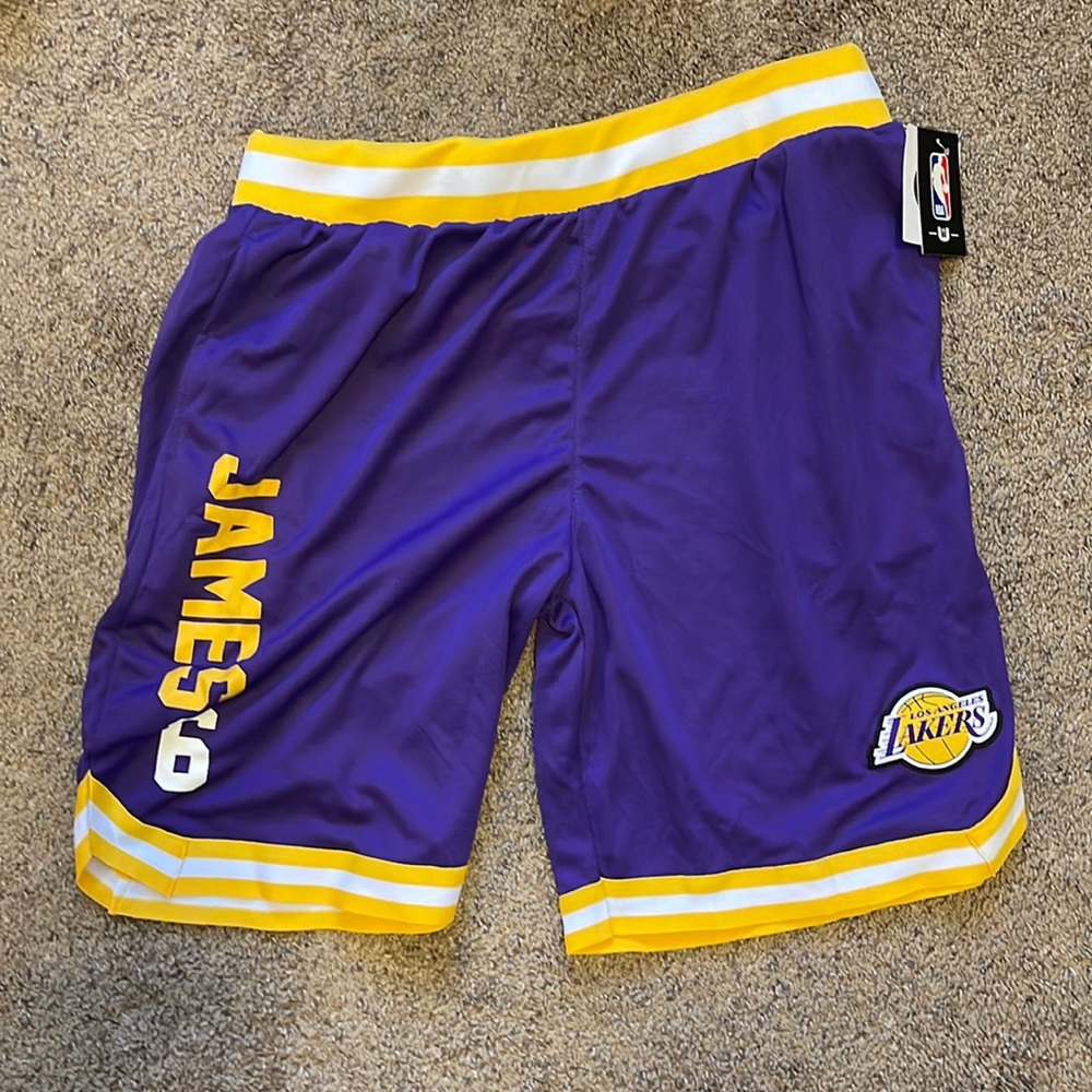 Purple and gold Nba brand lakers shorts
